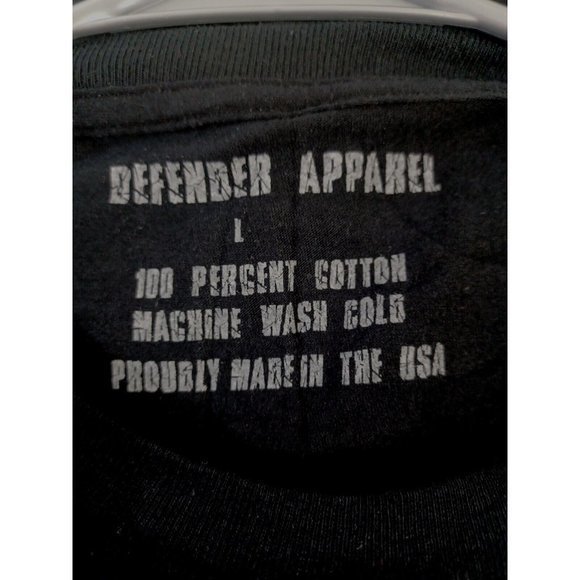 Men's Defender Apparel Size Large Relentlessly Patriotic New Tags Black T-shirt - Picture 7 of 10